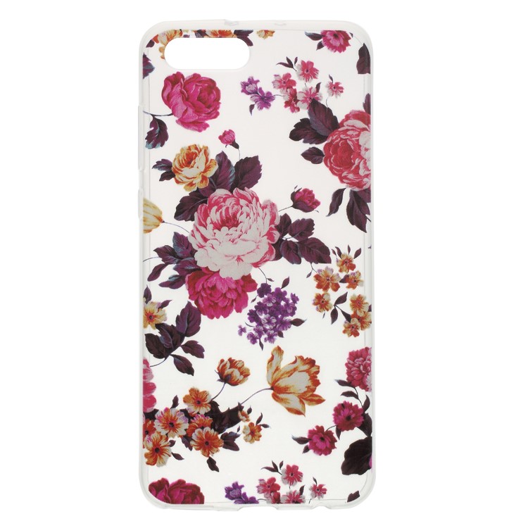 Patterned TPU Soft Mobile Phone Cover for Huawei Honor V10/View 10 - Flowers-1
