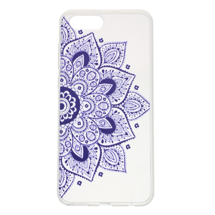 Patterned TPU Soft Cell Phone Cover for Huawei Honor V10/View 10 - Half Flower-1