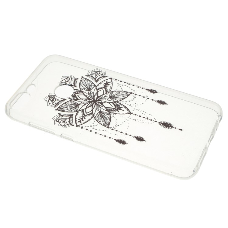 Pattern Printing Soft TPU Cover for Huawei Honor 9 Lite / 9 Youth Edition - Black Flower-2