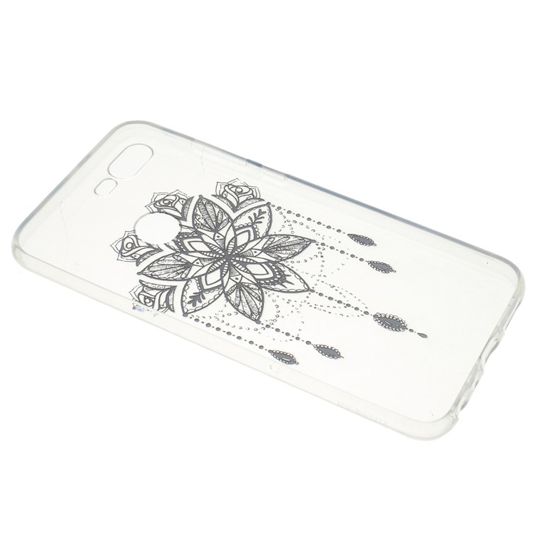 Pattern Printing Soft TPU Cover for Huawei Honor 9 Lite / 9 Youth Edition - Black Flower-3