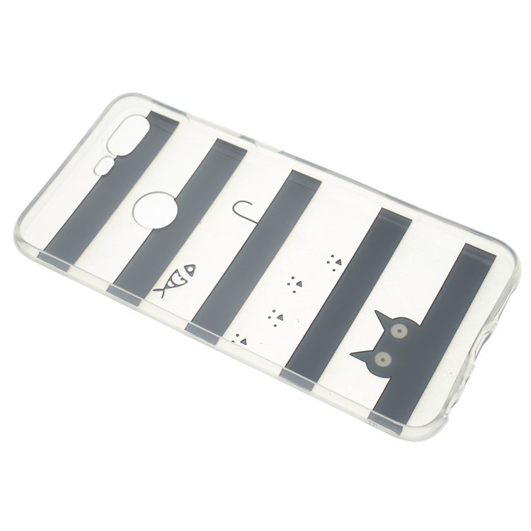 Pattern Printing Soft TPU Back Phone Case for Huawei Honor 9 Lite / 9 Youth Edition - Stripes and Cat-3