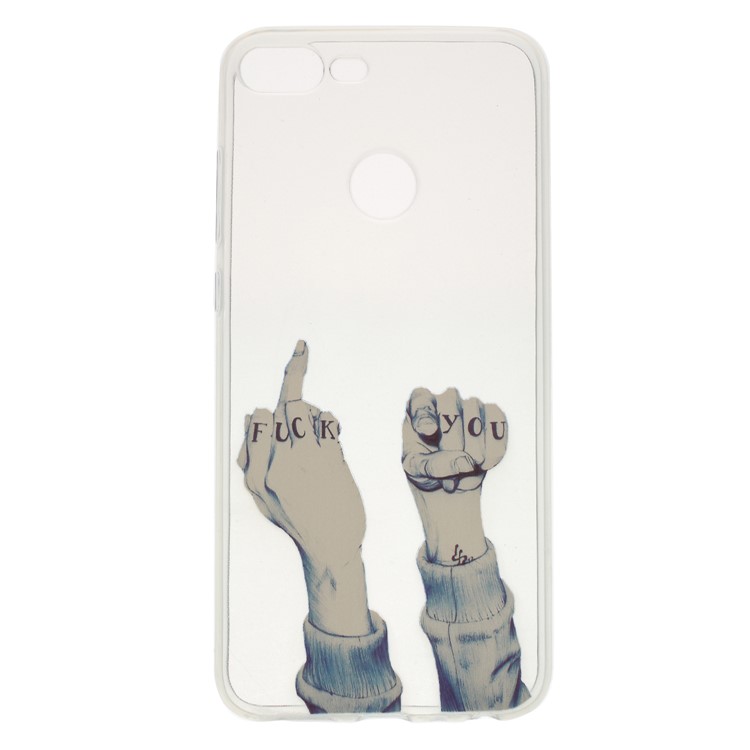 Pattern Printing Soft TPU Back Phone Shell for Huawei Honor 9 Lite / 9 Youth Edition - Hand Gesture-1
