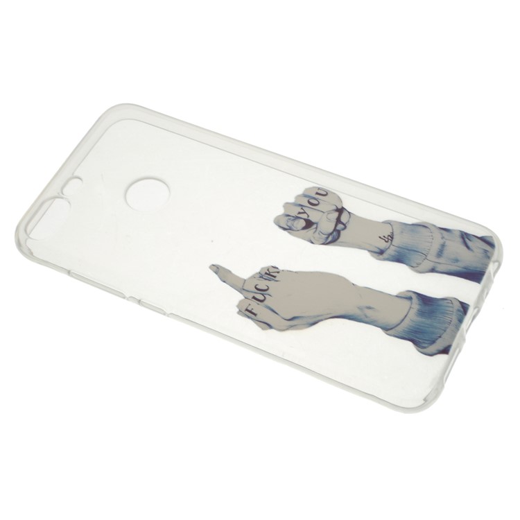 Pattern Printing Soft TPU Back Phone Shell for Huawei Honor 9 Lite / 9 Youth Edition - Hand Gesture-2