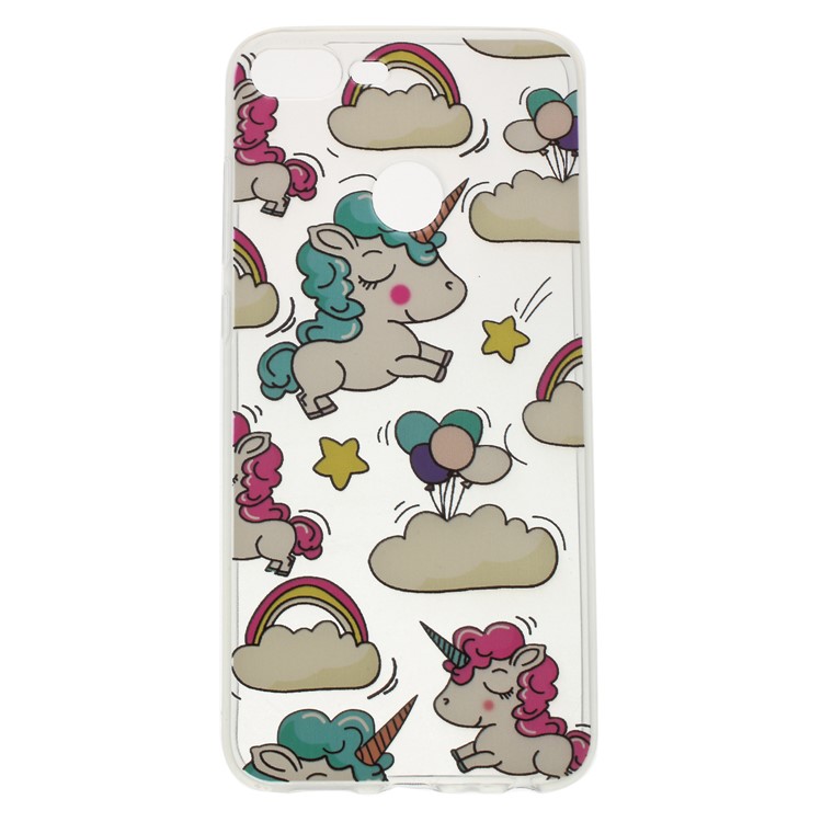 Pattern Printing Soft TPU Mobile Phone Case for Huawei Honor 9 Lite / 9 Youth Edition - Cloud and Unicorn-1