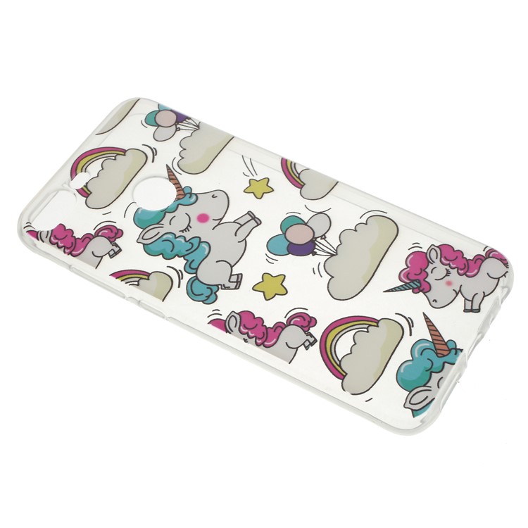 Pattern Printing Soft TPU Mobile Phone Case for Huawei Honor 9 Lite / 9 Youth Edition - Cloud and Unicorn-2