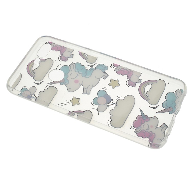 Pattern Printing Soft TPU Mobile Phone Case for Huawei Honor 9 Lite / 9 Youth Edition - Cloud and Unicorn-3