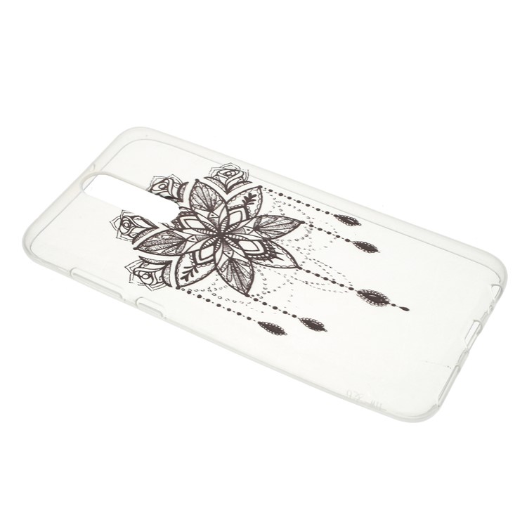 Pattern Printing Soft TPU Cell Phone Cover for Huawei Mate 10 Lite / nova 2i / Maimang 6 / Honor 9i (India) - Black Flower-2