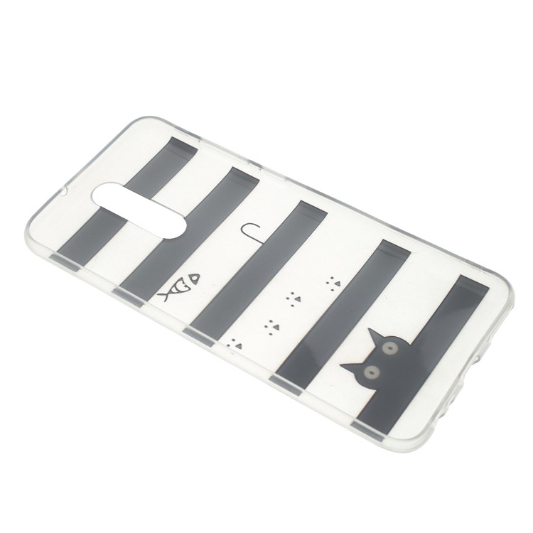 Pattern Printing TPU Gel Phone Shell for Huawei Mate 10 Lite / nova 2i / Maimang 6 / Honor 9i (India) - Stripes and Cat-3