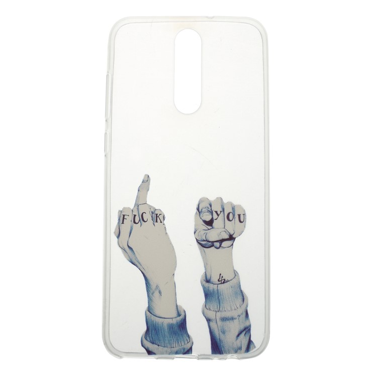 Pattern Printing Flexible TPU Cell Phone Cover Shell for Huawei Mate 10 Lite / nova 2i / Maimang 6 / Honor 9i (India)e - Hand Gesture-1