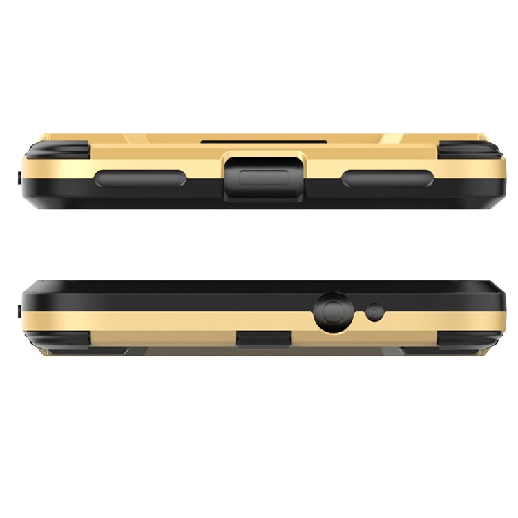 50Pcs/Set Cool Plastic TPU Kickstand Phone Cover for Huawei P9 lite mini / Enjoy 7 / Y6 Pro (2017) - Gold-5