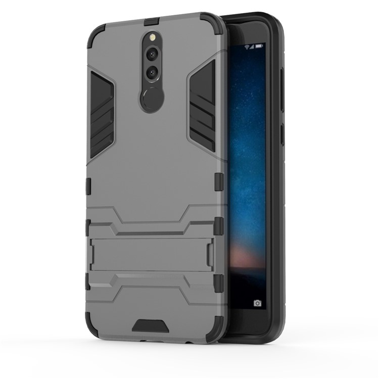50Pcs Cool Guard Kickstand PC + TPU Hybrid Shell for Huawei Mate 10 Lite / nova 2i / Maimang 6 / Honor 9i (India) - Grey-3
