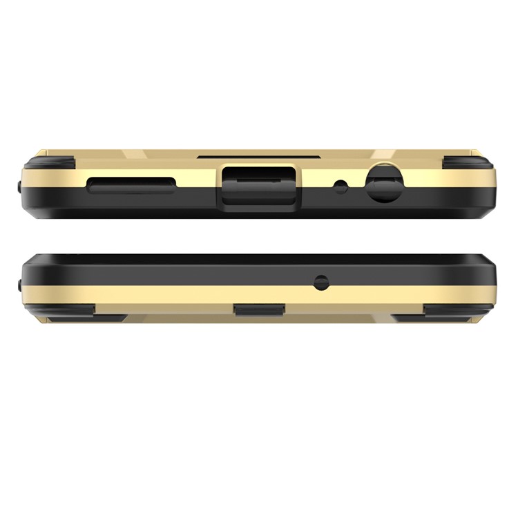 50Pcs Cool Guard Kickstand PC + TPU Combo Back Case for Huawei Mate 10 Lite / nova 2i / Maimang 6 / Honor 9i (India) - Gold-6