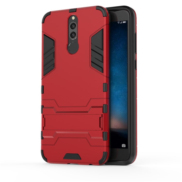 50Pcs Cool Guard Kickstand PC + TPU Combo Back Cover for Huawei Mate 10 Lite / nova 2i / Maimang 6 / Honor 9i (India) - Red-3
