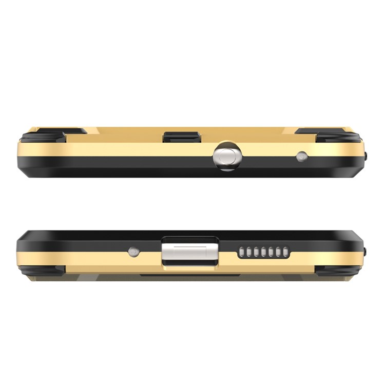 50Pcs/Set Cool Guard Plastic TPU Hybrid Cover with Kickstand for Huawei P10 Lite - Gold-5