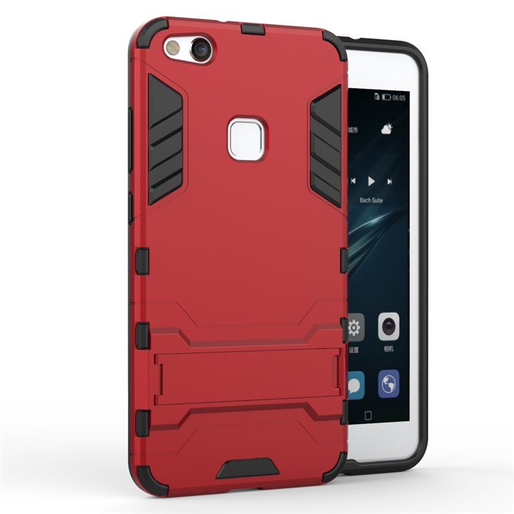 50Pcs/Set Cool Guard Kickstand Plastic TPU Hybrid Mobile Phone Shell for Huawei P10 Lite - Red-2