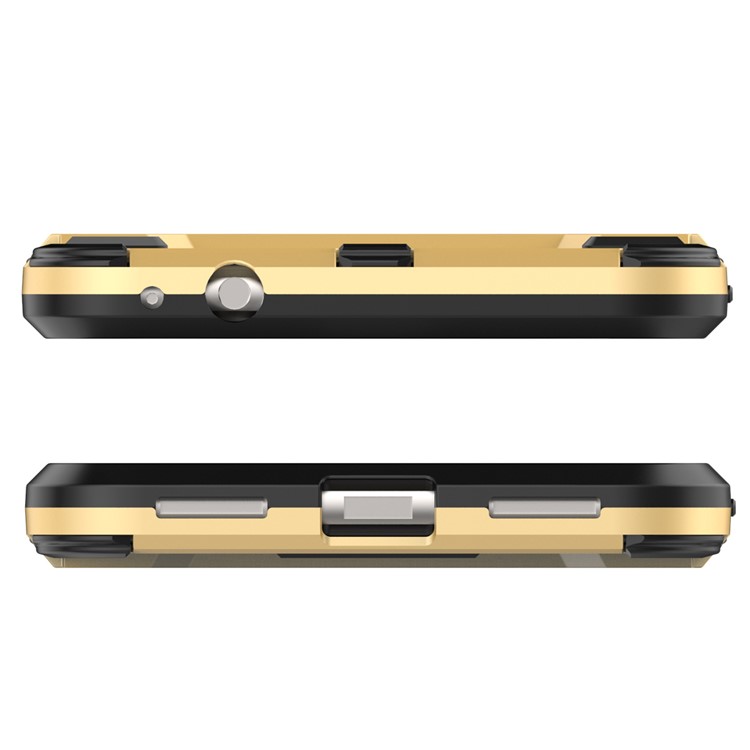50PCS/Lot Plastic + TPU Combo Case with Kickstand for Huawei P8 Lite (2017) / Honor 8 Lite - Gold-3