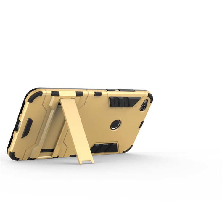 50PCS/Lot Plastic + TPU Combo Case with Kickstand for Huawei P8 Lite (2017) / Honor 8 Lite - Gold-7