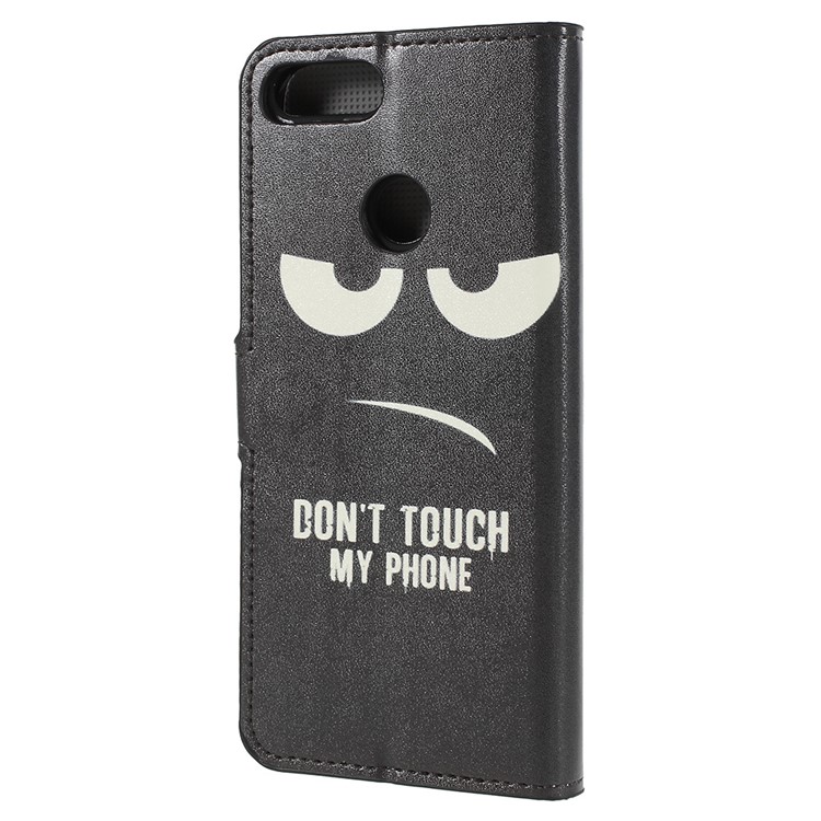 Pattern Printing Wallet Stand Leather Case for Huawei P Smart / Enjoy 7S - Do Not Touch My Phone-2
