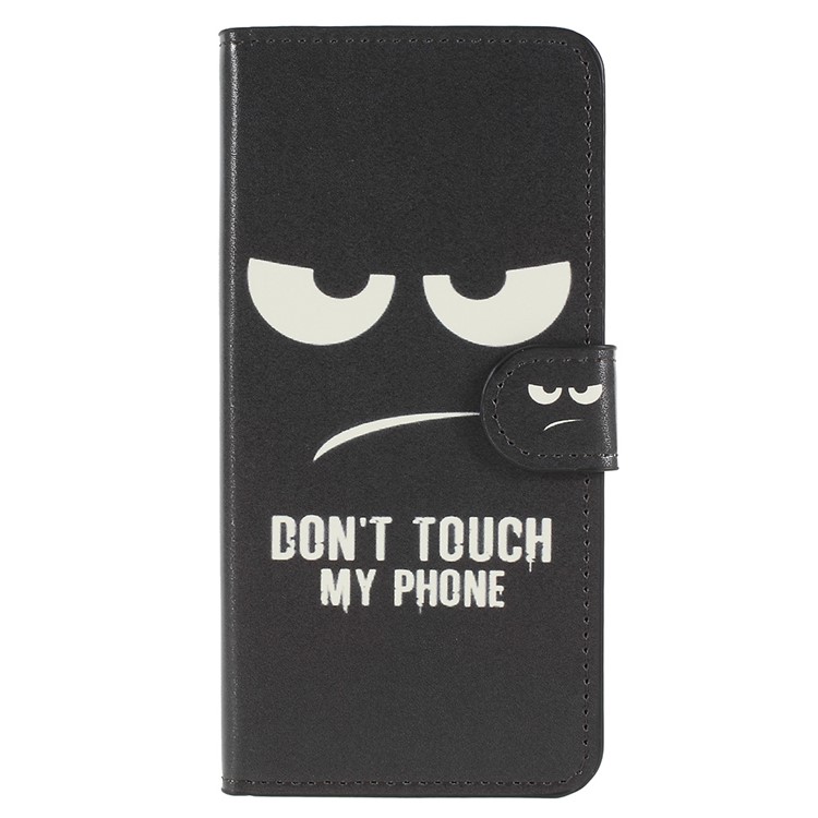 Pattern Printing Wallet Stand Leather Case for Huawei P Smart / Enjoy 7S - Do Not Touch My Phone-3