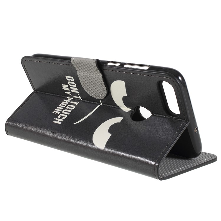 Pattern Printing Wallet Stand Leather Case for Huawei P Smart / Enjoy 7S - Do Not Touch My Phone-5