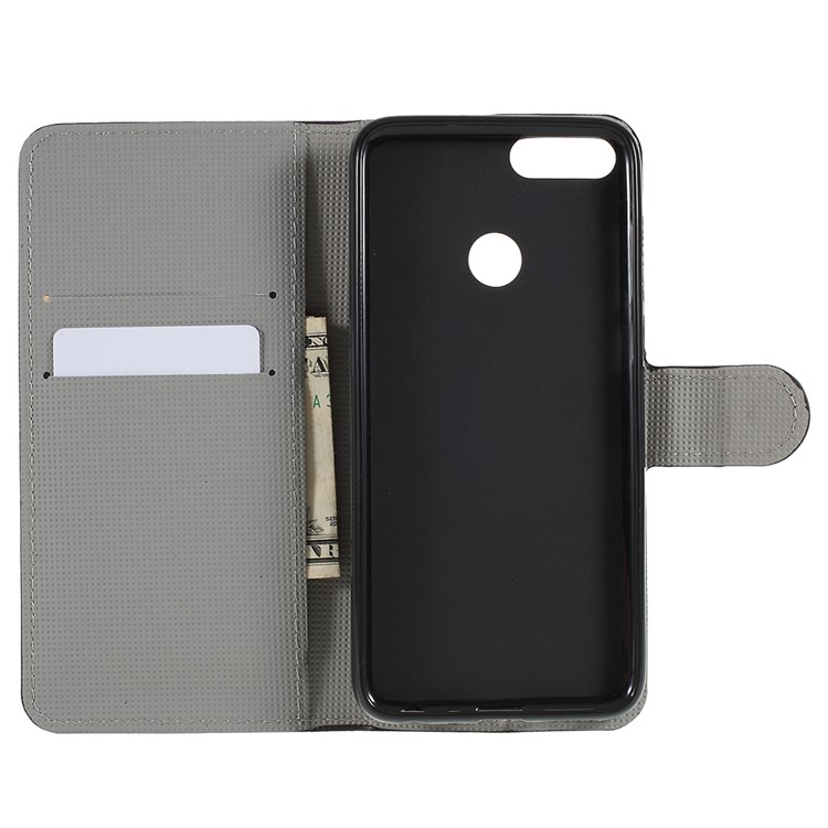 Pattern Printing Wallet Stand Leather Case for Huawei P Smart / Enjoy 7S - Do Not Touch My Phone-6