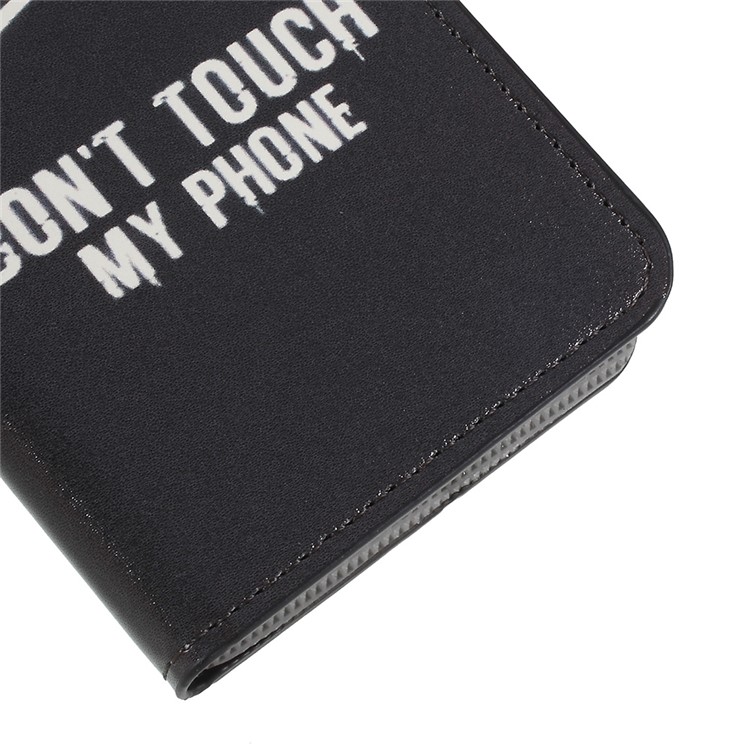 Pattern Printing Wallet Stand Leather Case for Huawei P Smart / Enjoy 7S - Do Not Touch My Phone-7