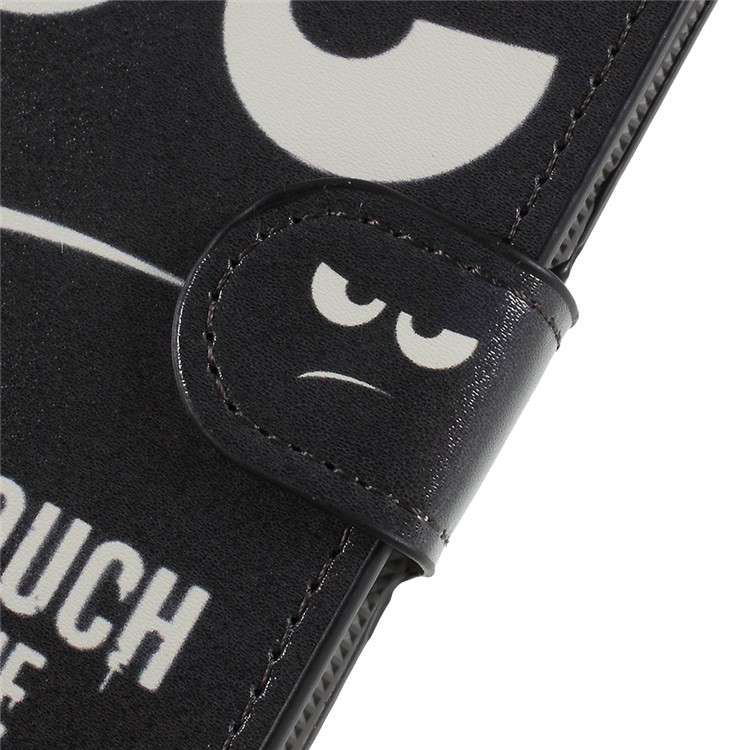 Pattern Printing Wallet Stand Leather Case for Huawei P Smart / Enjoy 7S - Do Not Touch My Phone-9
