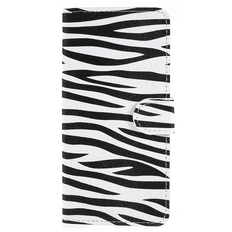 Pattern Printing PU Leather Wallet Mobile Casing for Huawei P Smart / Enjoy 7S - Zebra Stripes-1