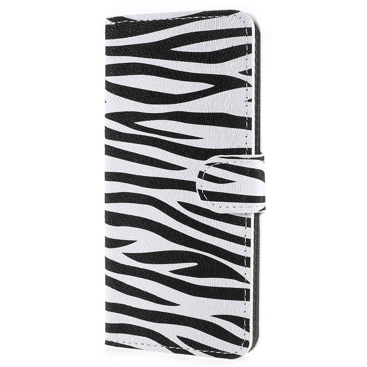 Pattern Printing PU Leather Wallet Mobile Casing for Huawei P Smart / Enjoy 7S - Zebra Stripes-2