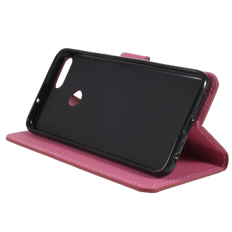 Pattern Printing Card Holder Leather Mobile Phone Casing for Huawei P Smart / Enjoy 7S - Butterfly Circles-4