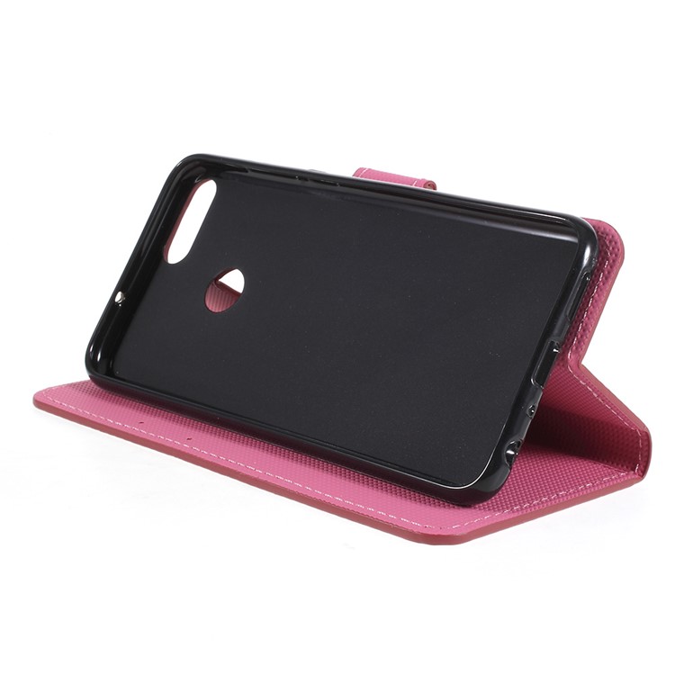 Pattern Printing Stand Leather Magnetic Wallet Cover Shell for Huawei P Smart / Enjoy 7S - Plum Blossom-4