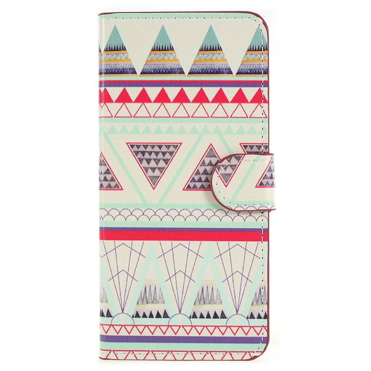 Pattern Printing Leather Flip Stand Cell Phone Cover for Huawei P Smart / Enjoy 7S - Geometric Pattern-1