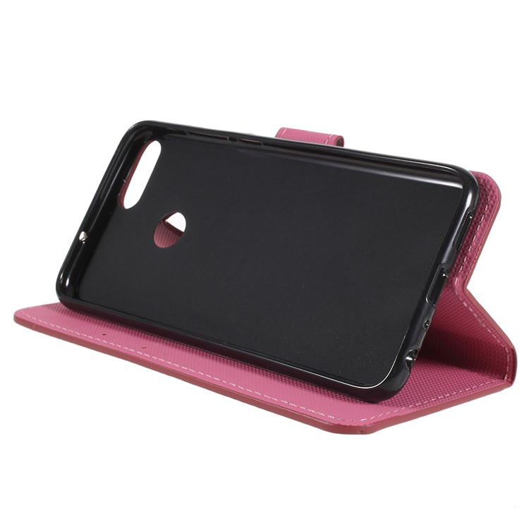 Pattern Printing Folio Flip PU Leather Mobile Phone Cover Shell for Huawei P Smart / Enjoy 7S - Kapok Flower-4