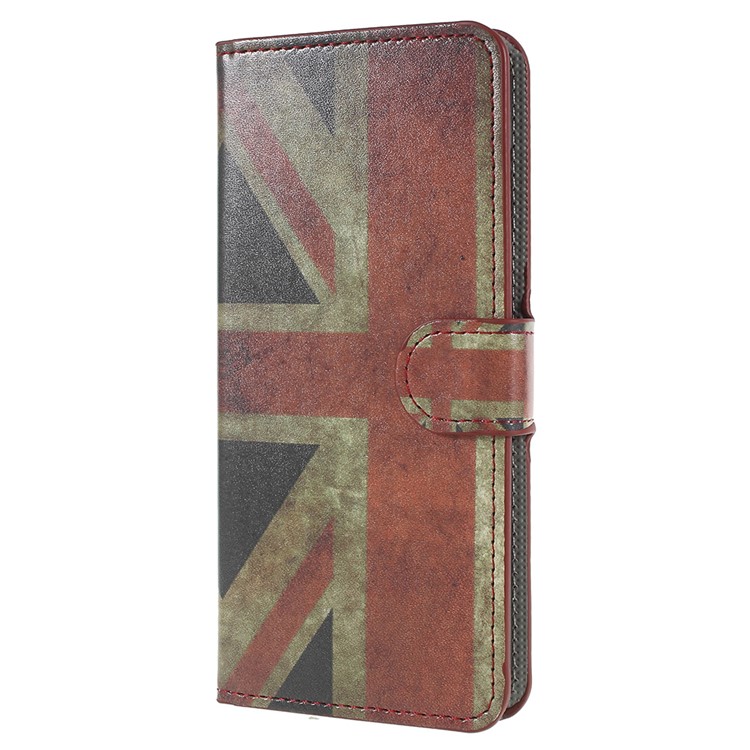 For Huawei P Smart / Enjoy 7S Pattern Printing Stand Wallet Leather Cell Phone Shell - Retro UK Flag-2