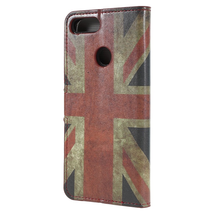 For Huawei P Smart / Enjoy 7S Pattern Printing Stand Wallet Leather Cell Phone Shell - Retro UK Flag-3
