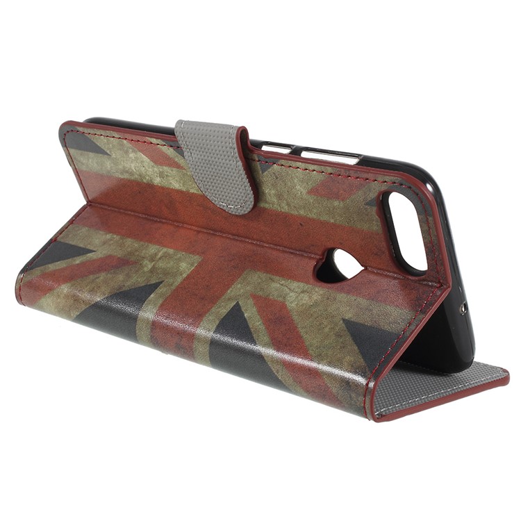For Huawei P Smart / Enjoy 7S Pattern Printing Stand Wallet Leather Cell Phone Shell - Retro UK Flag-5