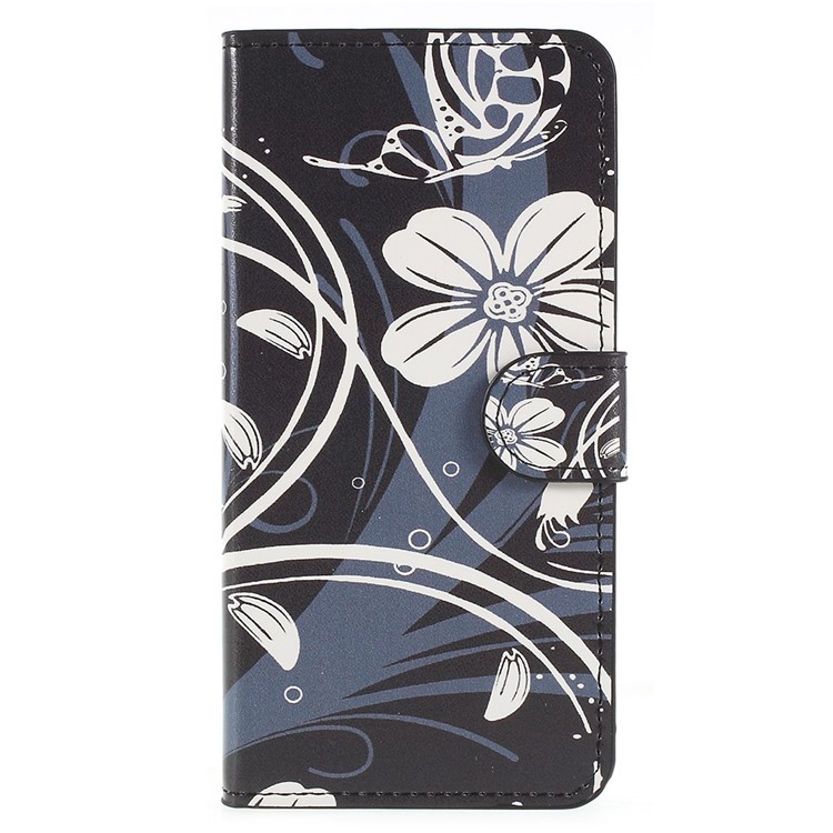 Pattern Printing PU Leather Wallet Stand Case for Huawei P20 - Elegant Flowers-3