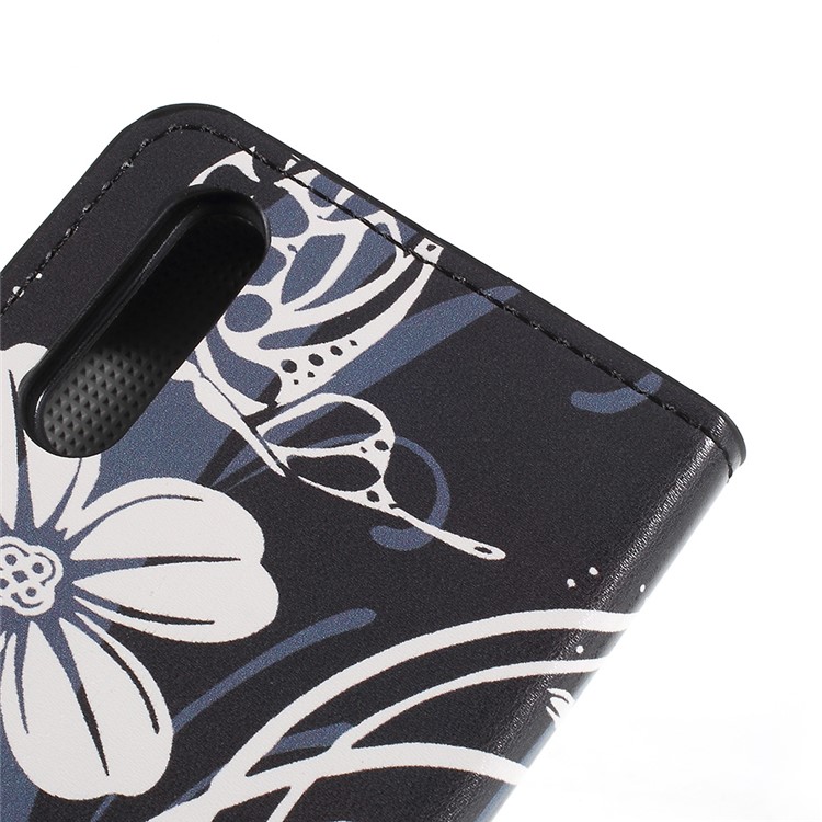 Pattern Printing PU Leather Wallet Stand Case for Huawei P20 - Elegant Flowers-8