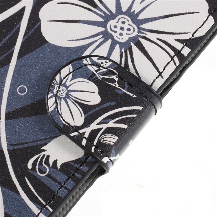 Pattern Printing PU Leather Wallet Stand Case for Huawei P20 - Elegant Flowers-9
