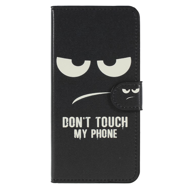Pattern Printing PU Leather Stand Shell with Wallet for Huawei P20 - Do Not Touch My Phone-1