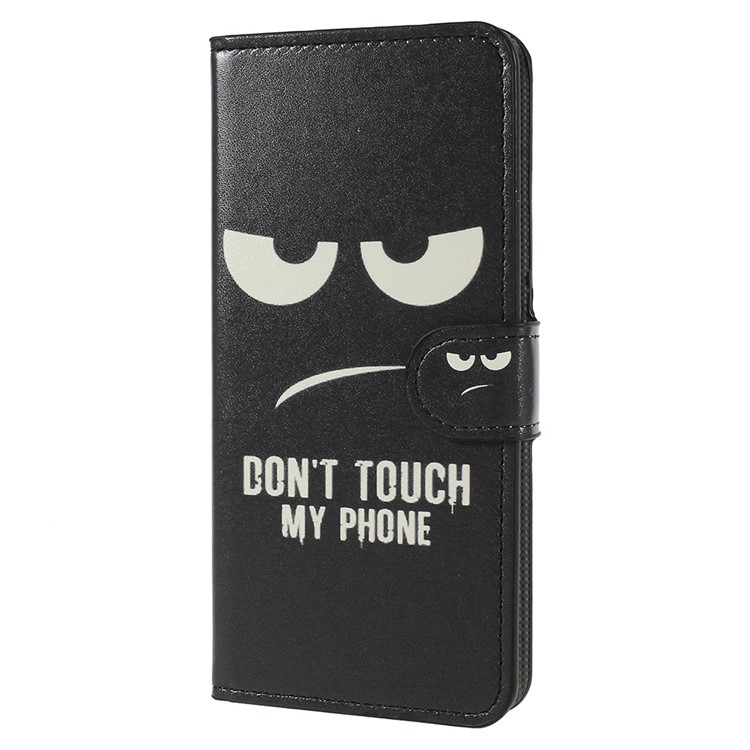 Pattern Printing PU Leather Stand Shell with Wallet for Huawei P20 - Do Not Touch My Phone-2