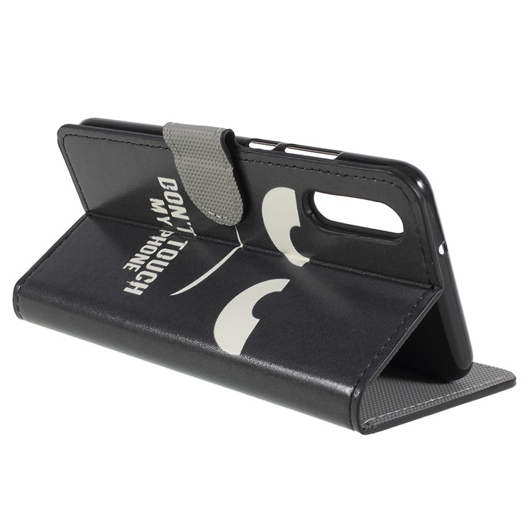 Pattern Printing PU Leather Stand Shell with Wallet for Huawei P20 - Do Not Touch My Phone-5
