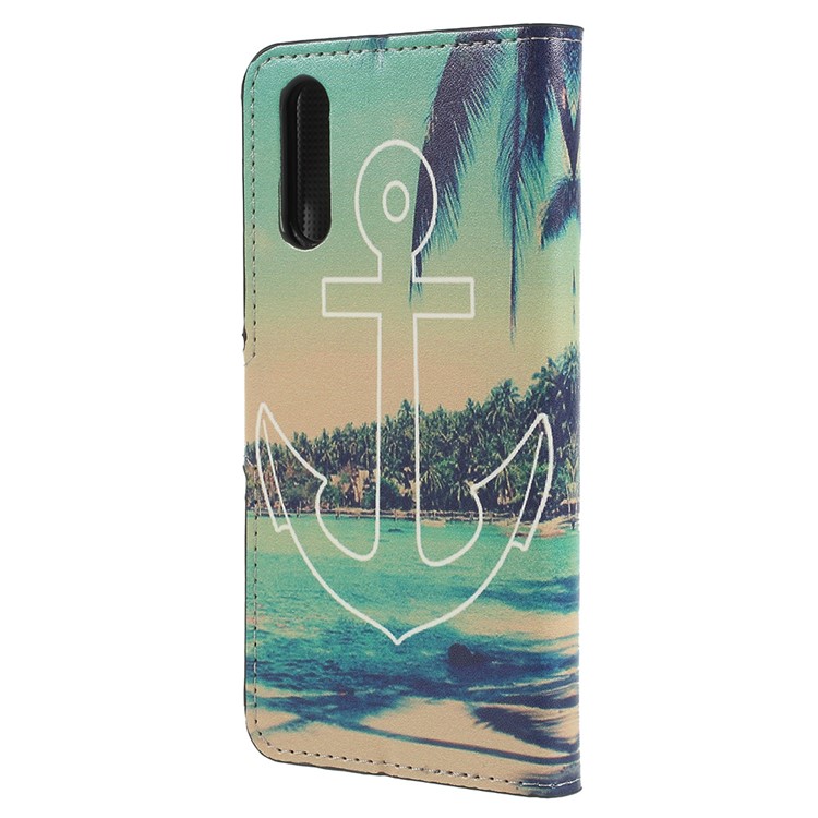 Pattern Printing PU Leather Wallet Stand Phone Case Accessory for Huawei P20 - Anchor Pattern-3