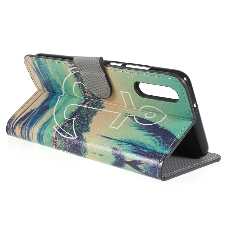 Pattern Printing PU Leather Wallet Stand Phone Case Accessory for Huawei P20 - Anchor Pattern-5