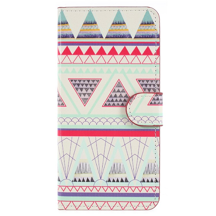 Pattern Printing PU Leather Protection Mobile Cover with Stand for Huawei P20 - Geometric Pattern-1
