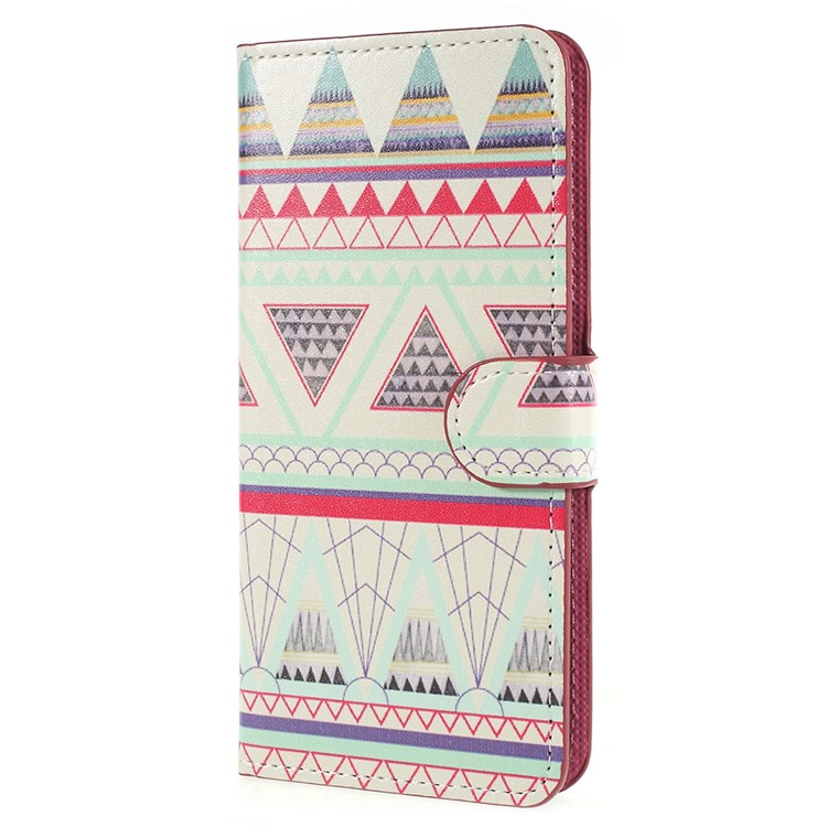 Pattern Printing PU Leather Protection Mobile Cover with Stand for Huawei P20 - Geometric Pattern-2