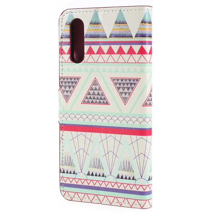 Pattern Printing PU Leather Protection Mobile Cover with Stand for Huawei P20 - Geometric Pattern-3