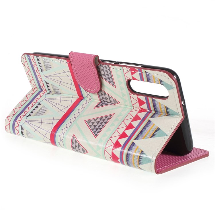 Pattern Printing PU Leather Protection Mobile Cover with Stand for Huawei P20 - Geometric Pattern-5