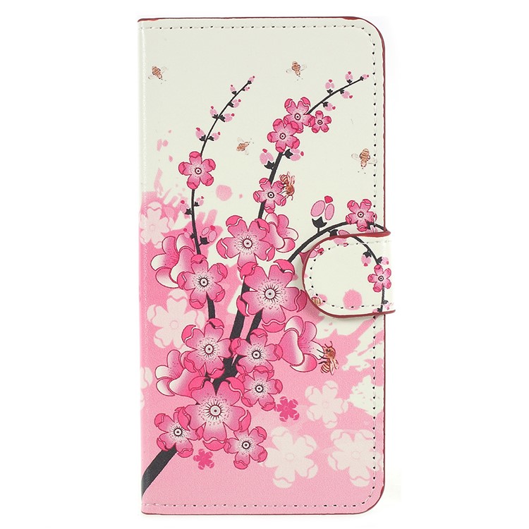 Pattern Printing PU Leather Stand Wallet Phone Case Accessory for Huawei P20 - Plum Blossom-1