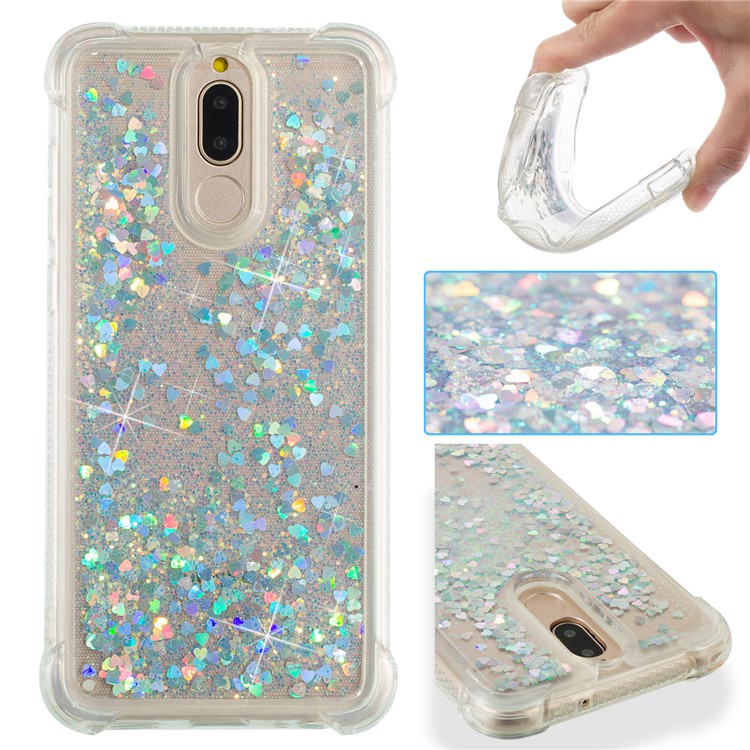 Floating Glitter Powder Sequins TPU Shockproof Phone Case for Huawei Mate 10 Lite / nova 2i - Silver-1